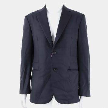 Pre Owned Hermes Navy Blue Wool Jacket Size M