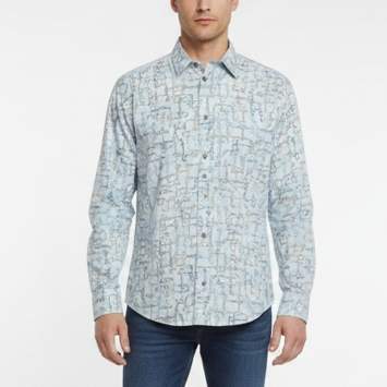Pre Owned Hermes Blue Mors and Mors Floute Print Cotton Shirt M