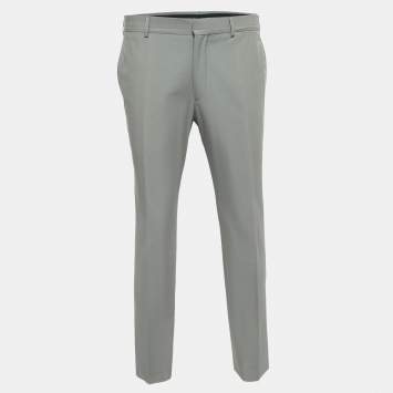 Pre Owned Hermes Grey Cotton Trousers L