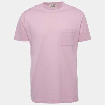 Hermes Pink Cotton Pique Round Neck T-Shirt M