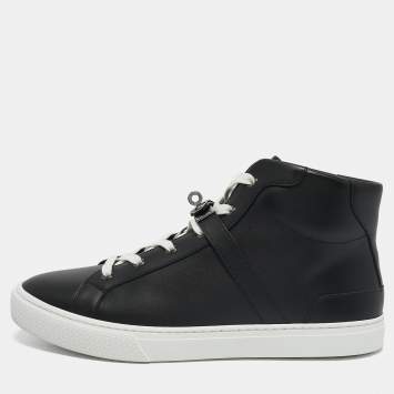 Pre Owned Hermes Black Leather Daydream Sneakers Size 44.5