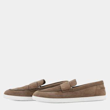 Pre Owned Hermes Loafers Mocassins Job Etoupe Suede Size 42