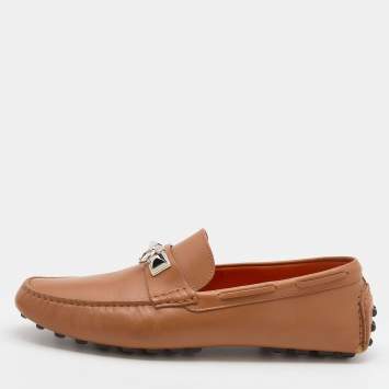 Pre Owned Hermès  Brown Leather Irving Loafers Size 42
