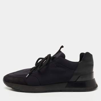 Pre Owned Hermes Black Suede and Nylon Miles Sneakers Size 41.5