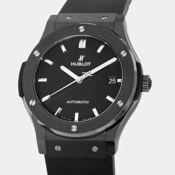 Pre Owned Hublot Black Ceramic Classic Fusion Black Magic 511.CM.1171.RX Men's Wristwatch 45 MM