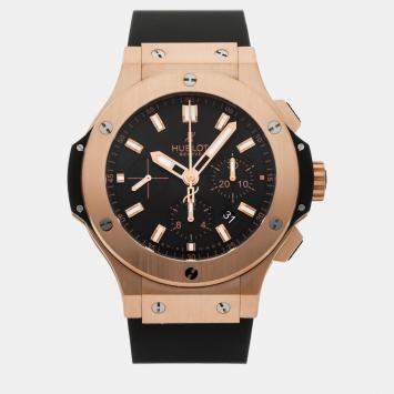 Pre Owned Hublot Black 18k Rose Gold Big Bang 301.PX.1180.RX Automatic Men's Wristwatch 44 mm