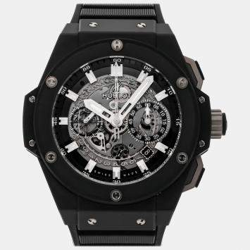Pre Owned Hublot Black Ceramic King Power 701.CI.0170.RX Automatic Men's Wristwatch 48 mm