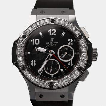 Hublot Customised Black Diamond Big Bang 301.SX.130.RX Automatic Men's Wristwatch 44 mm
