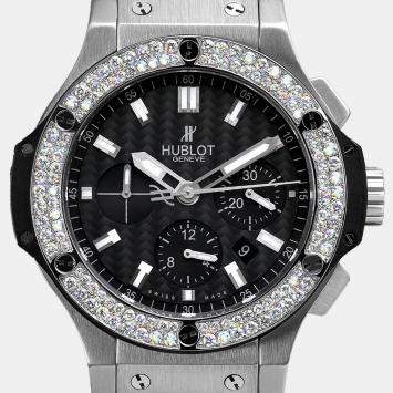 Hublot Customised Black Diamond Big Bang 301.SM.1770.GR Automatic Men's Wristwatch 44 mm
