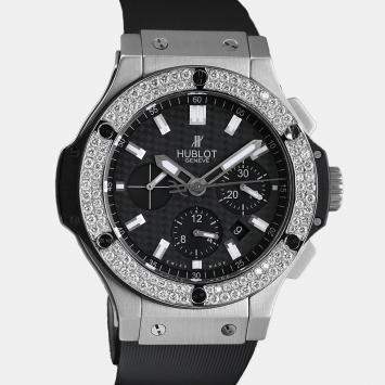 Hublot Customised Black Diamond Big Bang 301.SM.1770.GR Automatic Men's Wristwatch 44 mm