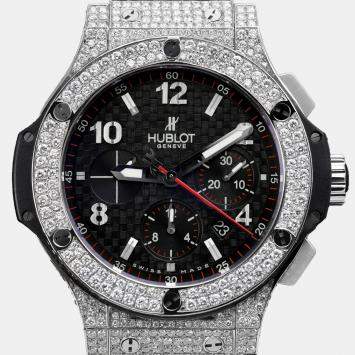 Hublot Customised Black Diamond Big Bang 301.SX.130.RX Automatic Men's Wristwatch 44 mm