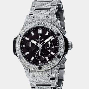 Hublot Customised Black Diamond Big Bang 301.SX.1170.RX Automatic Men's Wristwatch 44 mm