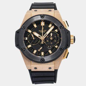 Hublot King Power 709.OM.1780.RX Automatic Black 18k Rose Gold Men's Wristwatch 48mm
