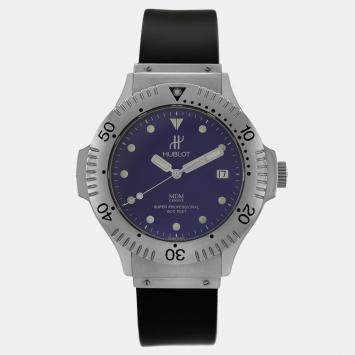 Pre Owned Hublot MDM 1850.1 Automatic Blue Stainless Steel Men's Wristwatch 41 mm
