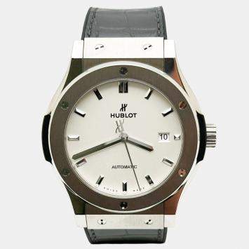 Pre Owned Hublot Classic Fusion 542.NX.2611.LR Automatic Opaline Titanium Men's Wristwatch 42 mm