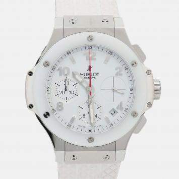 Pre Owned Hublot Big Bang 342.SE.230.RW Automatic White Stainless Steel Men's Wristwatch 41mm