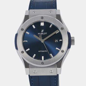 Pre Owned Hublot Classic Fusion 542.NX.7170.LR Automatic Blue Titanium Men's Wristwatch 42 mm
