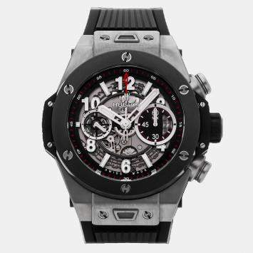Pre Owned Hublot Big Bang Unico 411.NM.1170.RX Silver Titanium Automatic Men's Watches 45mm
