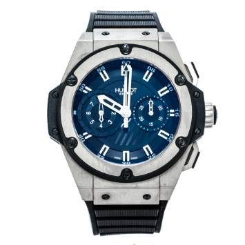 Pre Owned Hublot Black Zirconium Titanium King Power Foudroyante Limited Edition 715.ZX.1127.RX Men's Wristwatch 48 mm
