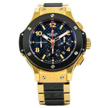 Pre Owned Hublot Black 18K Yellow Gold Big Bang 301.PB.131.RX Men's Wristwatch 42 MM