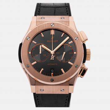 Pre Owned Hublot Grey 18k Rose Gold Classic Fusion 521.OX.7081.LR Automatic Men's Wristwatch 45 mm