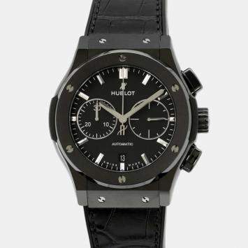 Pre Owned Hublot Black Ceramic Classic Fusion Automatic Men's Wristwatch 45 mm