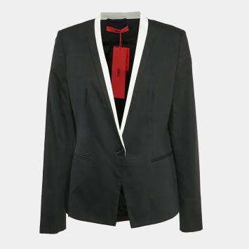 Hugo Hugo Boss Black Gabardine Single Breasted Blazer L