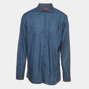 Supreme Black Cotton Blend Flowers Guayabera Shirt M Supreme