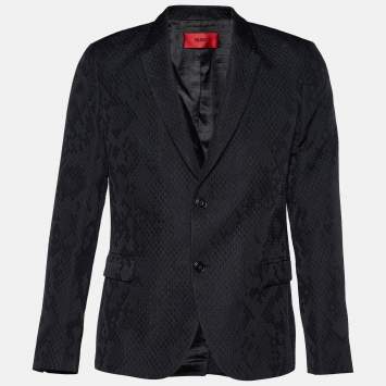 Pre Owned Hugo Boss Black Quilted Armando Tailored Blazer L