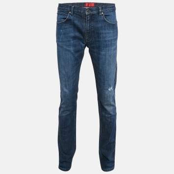 Pre Owned Hugo by Hugo Boss Blue Denim Hugo 708 Slim Fit Jeans XL/Waist 38"