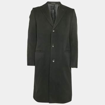 Boss Selection by Hugo Boss Black Cashmere Blend Felt Mid-Length Coat M