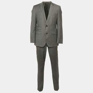 Hugo Boss Grey Wool Tailored Super 100 Suit L