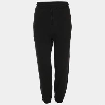 مملوكة مسبقًا Hugo Boss Black Jersey Logo Embroidered Jogger Pants XL