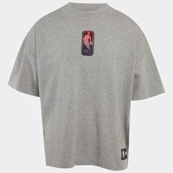 Pre Owned Hugo Boss Grey x NBA Grey Applique Jersey T-Shirt M