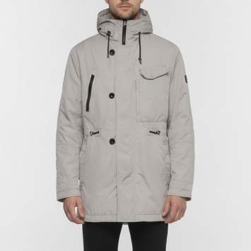 Pre Owned Hugo Boss Grey Nylon Blend Hooded Calabria-W Utility Jacket M 