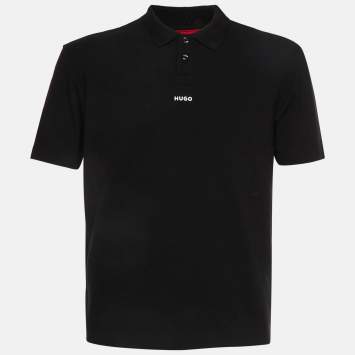 Pre Owned Hugo Boss Black Piqué Knit Polo Dangula T-Shirt S