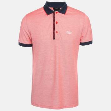 Pre Owned Hugo Boss Pink Pima Cotton Polo T-Shirt L