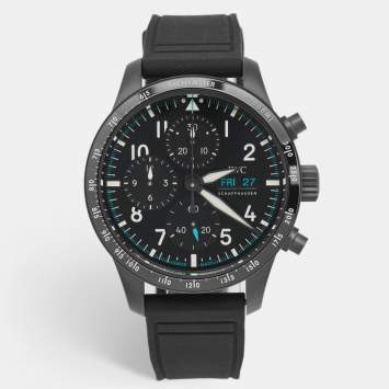 Pre Owned IWC Schaffhaussen Ceratanium® Rubber Pilot’s Watch Performance Mercedes-AMG PETRONAS Formula One™ Team IW388306 Men's Wristwatch 41 mm