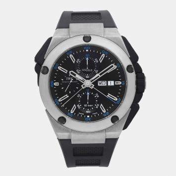 Pre Owned IWC Black Titanium Ingenieur Double chronograph IW386503 Automatic Men's Wristwatch 45mm