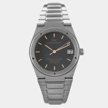 IWC Black Stainless Steel Ingenieur IW352102 Automatic Men's Wristwatch 32mm