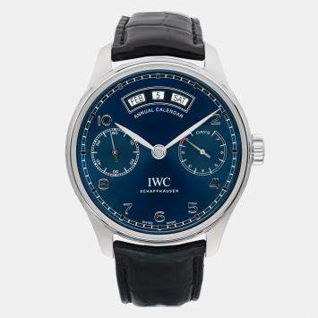 IWC Blue Stainless Steel Portuguese IW503502 Automatic Men's Wristwatch 44 mm