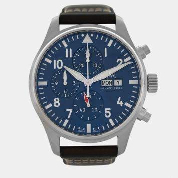 Pre Owned IWC Pilot's IW378003 Automatic Blue Stainless Steel Men's Wristwatch 43 mm