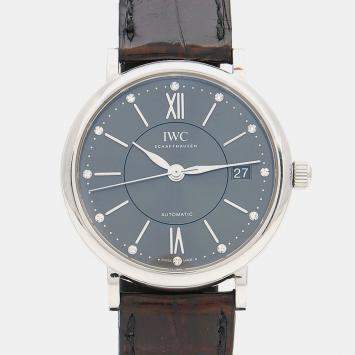 Pre Owned IWC Portofino Diamond IW458102 Automatic Stainless Steel Men's Wristwatch 37 mm