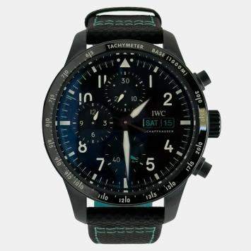 Pre Owned IWC Pilot Chronograph IW388306 Automatic Black Stainless Steel Unisex Wristwatch 41 mm