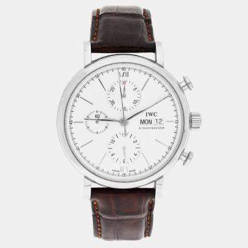Pre Owned IWC Portofino Chronograph IW391027 Automatic Silver Stainless Steel  Men's Wristwatch 42 mm