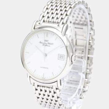 Pre Owned IWC White Stainless Steel Portofino IW351318 Automatic Men's Wristwatch 34 mm