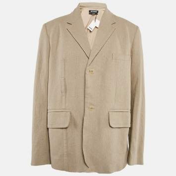 Pre Owned Jacquemus Light Beige Single Breasted La Veste Bacio Blazer XL
