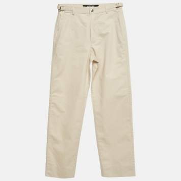 Pre Owned Jacquemus Beige Cotton Straight Leg Trousers XS
