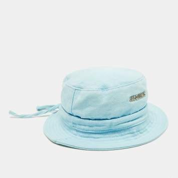 Pre Owned Jacquemus Blue Cotton Le Bob Gadjo Bucket Hat Size 58