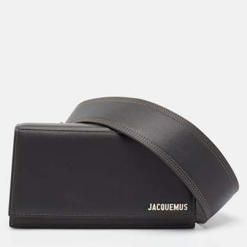 Pre Owned Jacquemus Black Leather Le Bambino Homme Bag